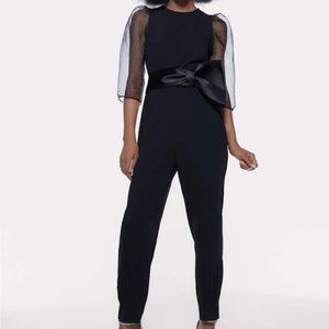Zara Black Organza Sleeve Jumpsuit